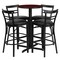 Emma and Oliver 24" Round Laminate X-Base Table Set with 4 Slat Ladder Back Stools